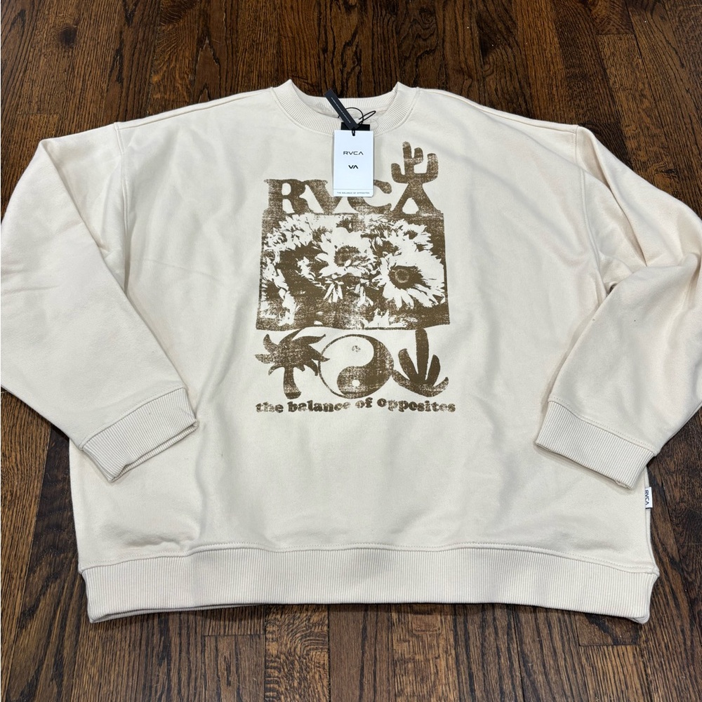 RVCA Cream Graphic Men's Sweater size M